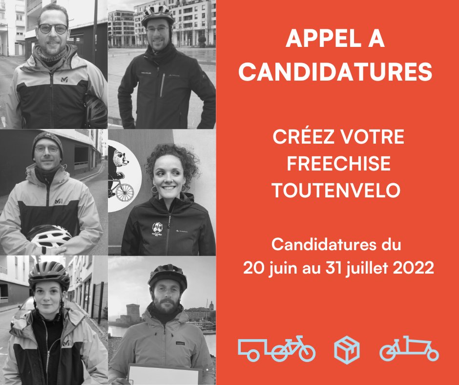 Toutenvelorouen's tweet photo. Devenez freechisé.e ! Nous lançons un nouvel appel à candidatures, pour tous·tes porteurs·ses de projets en #cyclologistique ! https://t.co/nctHHBcQ5j