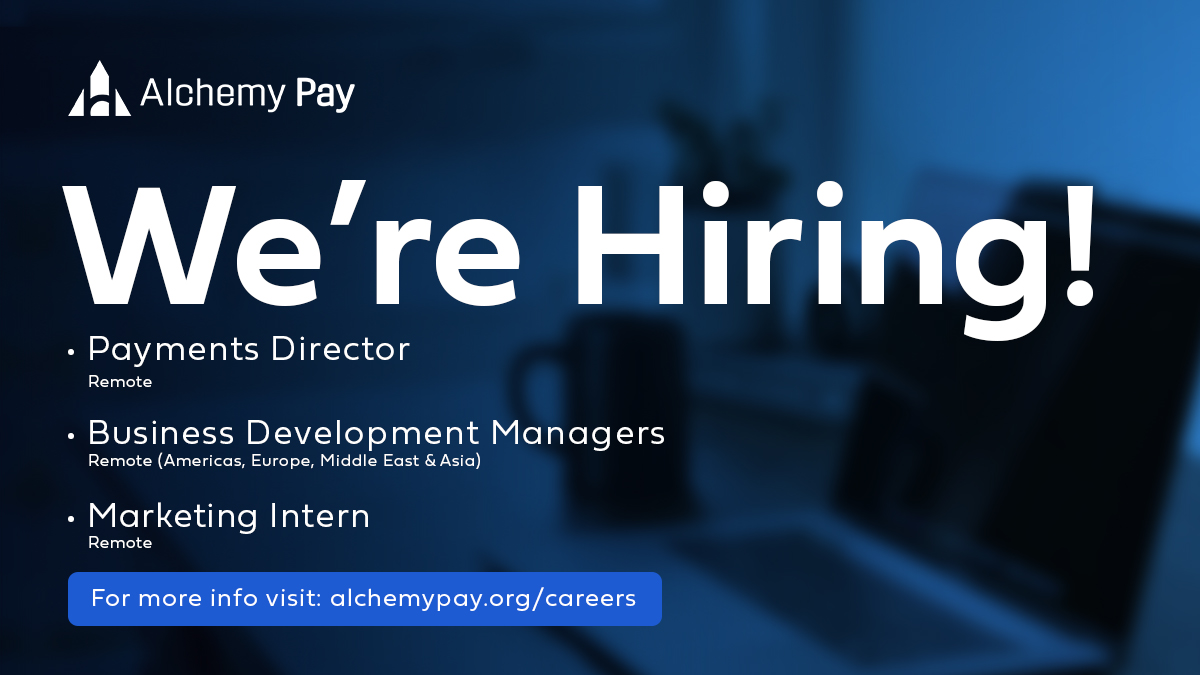 AlchemyPay's tweet photo. 👉Alchemy Pay is hiring! If you want to join a passionate and innovative team working towards the future of crypto finance and payments get in touch. 

➡️ https://t.co/oJAZw02xA0
#AlchemyPay $ACH https://t.co/vBqPuwXWeW