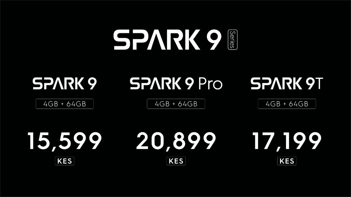 ItisWinston's tweet photo. Visit any TECNO branded shop, Safaricom to buy the TECNO CAMON 19 or SPARK 9. Order online through MASOKO, JUMIA & KILIMALL.
Check the prices below. #TheNextLevelPortrait https://t.co/GGfZK78Uri