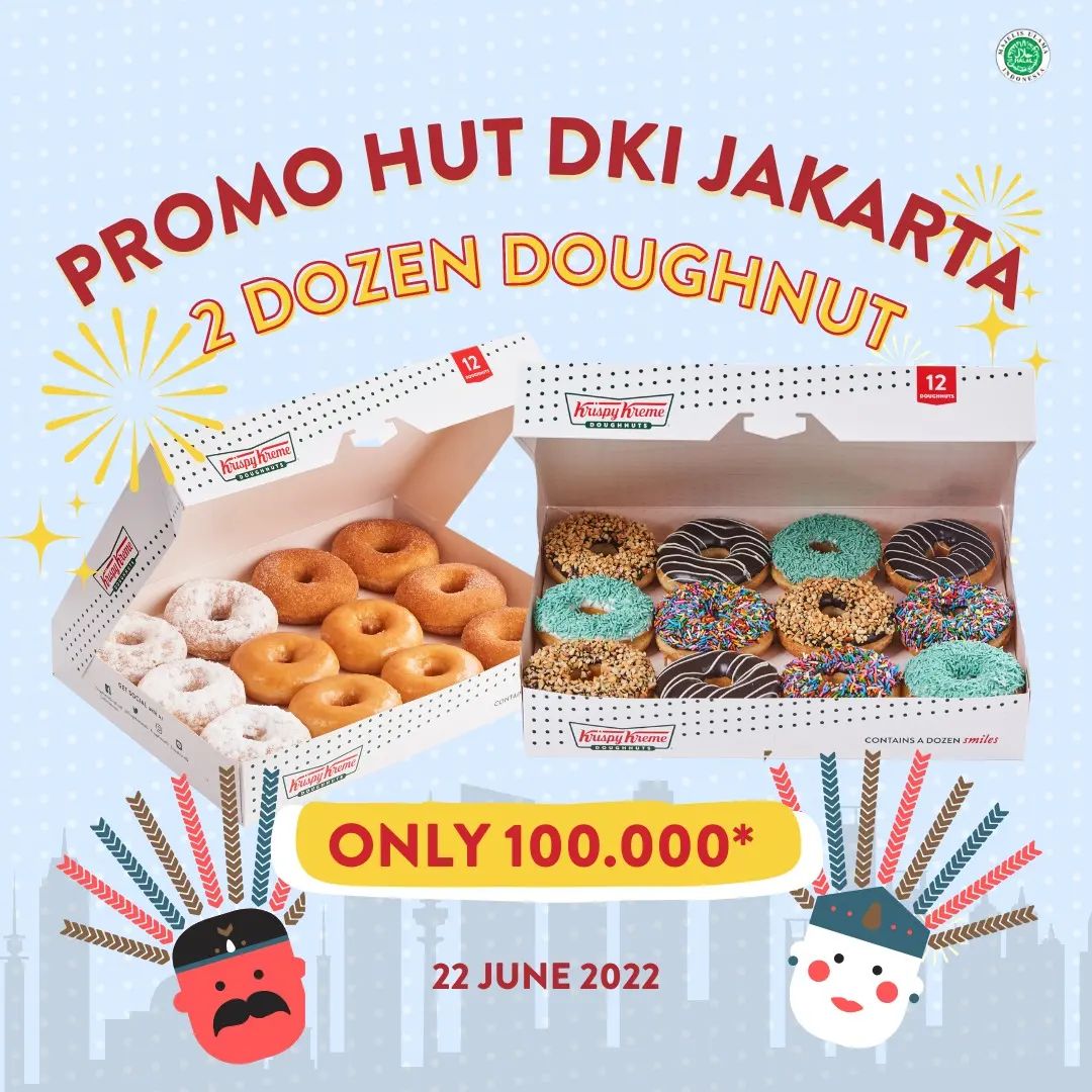 RacunBelanja's tweet photo. Krispy Kreme Promo HUT Jakarta 🍩
🗓️ 22 Juni 2022

Krispy Kreme promo 2 lusin hanya Rp100.000

• Berlaku pembelian langsung di seluruh store kecuali Bandara
• Berlaku juga pembelian di delivery partner (Gofood, GrabFood, Shopeefood dan Traveloka Eats) https://t.co/K2gyl58oD3