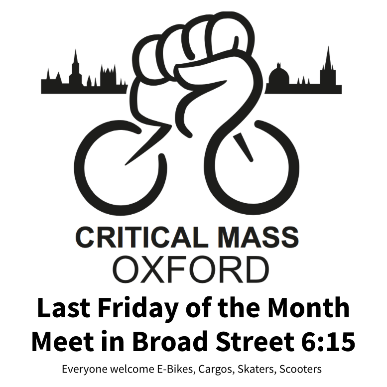 WOW that month has coming around fast, we are massing again Oxford this Friday.... 

PLEASE RETWEET...  #Oxford #cycling #criticalmass 
 
<a href="/CWA_Oxfordshire/">Cycling Without Age Oxfordshire</a> <a href="/WoodstockCycli1/">Woodstock Cyclist</a> <a href="/allanjski/">Allan Jenkins</a> @Urban_Turbo <a href="/Charlie_Hicks_/">Charlie Hicks</a> @DominicFurniss @BigDamo