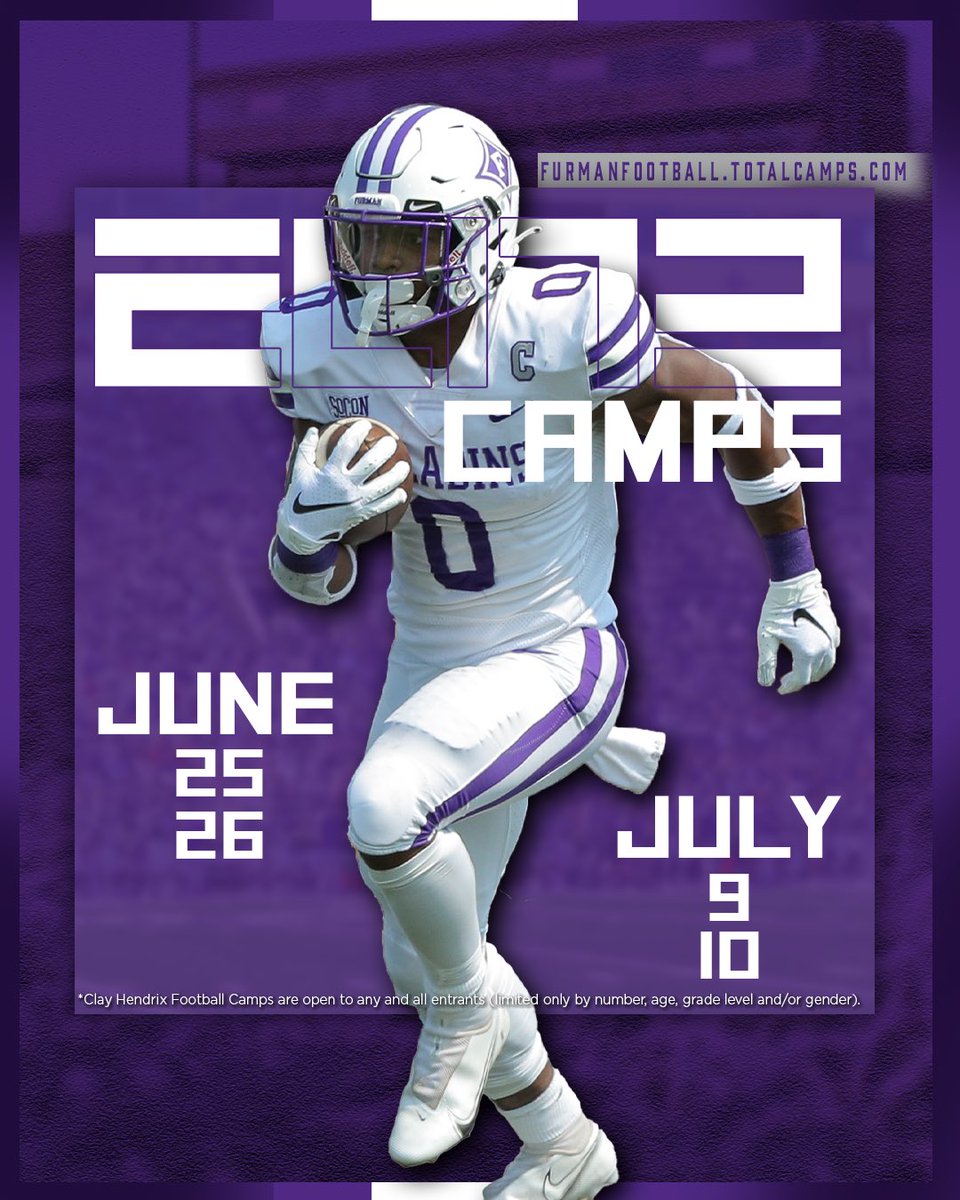 Come have an 𝐄𝐋𝐈𝐓𝐄 experience in Greenville‼️

Register today ↪️ furmanfootball.totalcamps.com/About%20Us