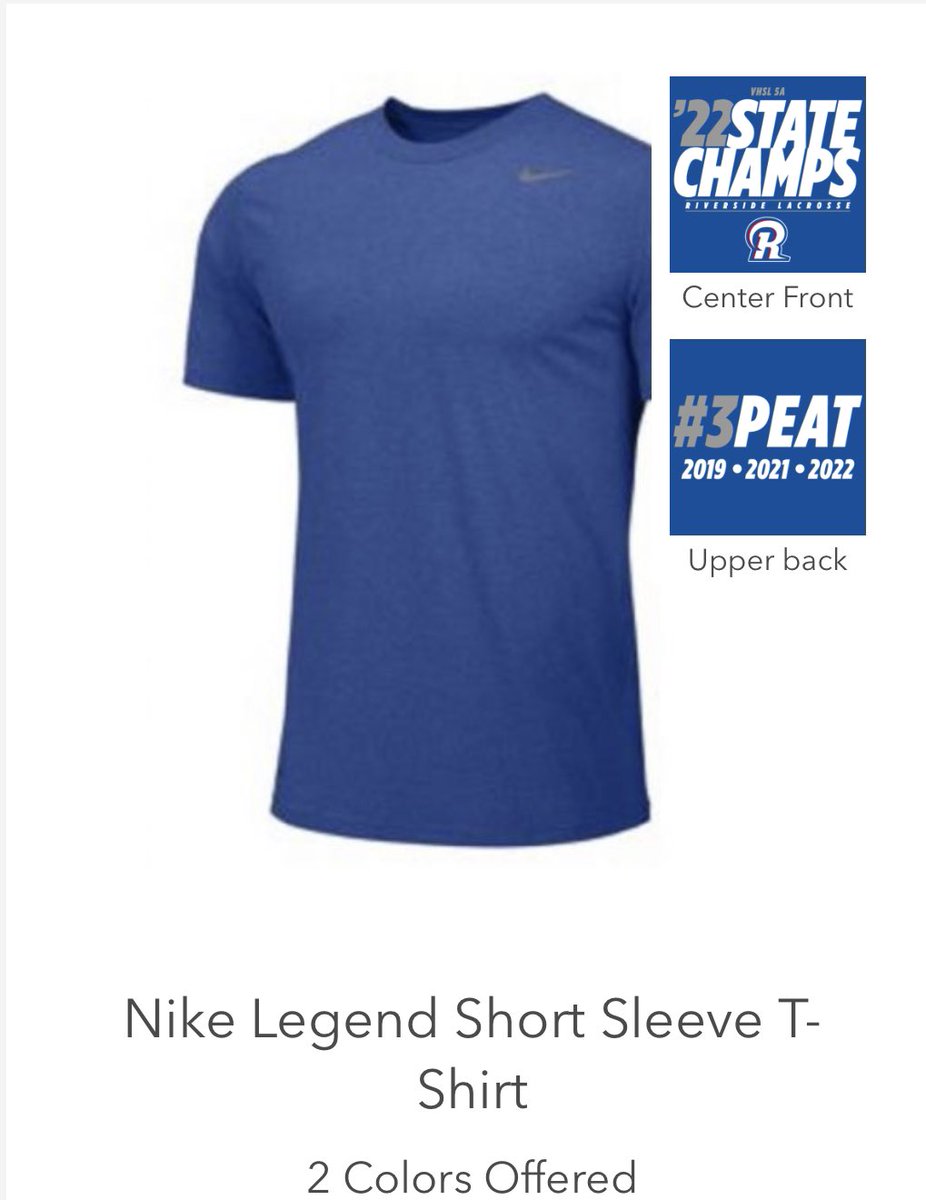 The <a href="/RVHSLacrosse/">Riverside Boys Lacrosse</a> state championship shop is now open and will close on 6/27. Follow the link below…. bsnteamsports.com/shop/ChRpVc7N2K