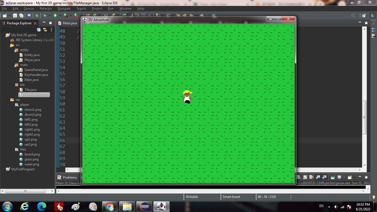 ChiroCoding's tweet image. Finally I created a map and character and success working !
#gamecreating
#gamedevelopment 
#day1