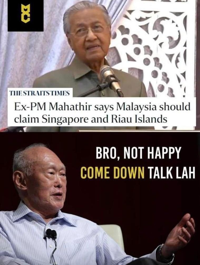 Ex-PM Mahathir says Malaysia should claim Singapore and Riau Islands straitstimes.com/asia/se-asia/e…