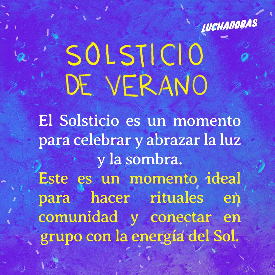 LuchadorasMX's tweet photo. #21deJunio  ¡El #Solsticio de verano ya está aquí! ☀️🫶
y @Mar__Zen 🧙‍♀️nos comparte un #ritual para conectar en comunidad con la energía del Sol en un momento para celebrar y abrazar la luz y la sombra.☘️🌺

💜Todos los detalles en #HaciaAdentro: 
https://t.co/RmGJulubQa https://t.co/TtWmJeeU8W