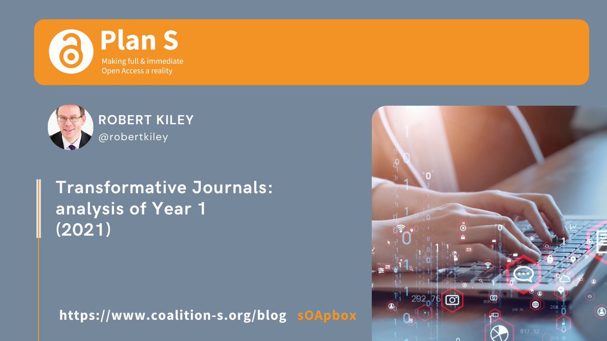 cOAlition S (@coalitions_oa) on Twitter photo Transformative Journals: analysis of Year 1 (2021)
Read the blog post by <a href="/robertkiley/">Robert Kiley</a> on the first full year of the <a href="/cOAlitionS_OA/">cOAlition S</a> Transformative Journals programme
✍️coalition-s.org/blog/transform…
#Plan_S #OpenAccess #TransformativeJournals Transformative Journals: analysis of Year 1 (2021)
Read the blog post by <a href="/robertkiley/">Robert Kiley</a> on the first full year of the <a href="/cOAlitionS_OA/">cOAlition S</a> Transformative Journals programme
✍️coalition-s.org/blog/transform…
#Plan_S #OpenAccess #TransformativeJournals