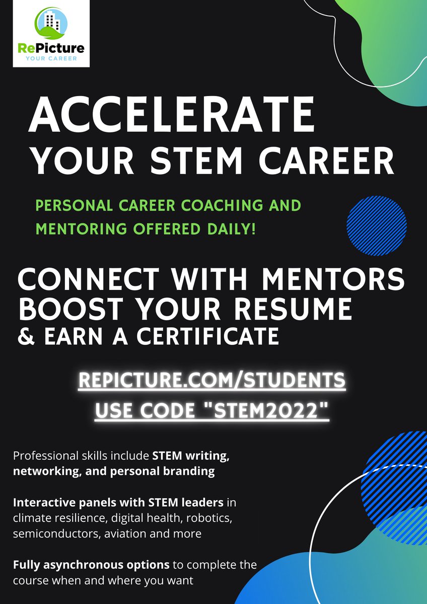 College and motivated high school students, it's not too late to register for our STEM Career Accelerator that starts today!
