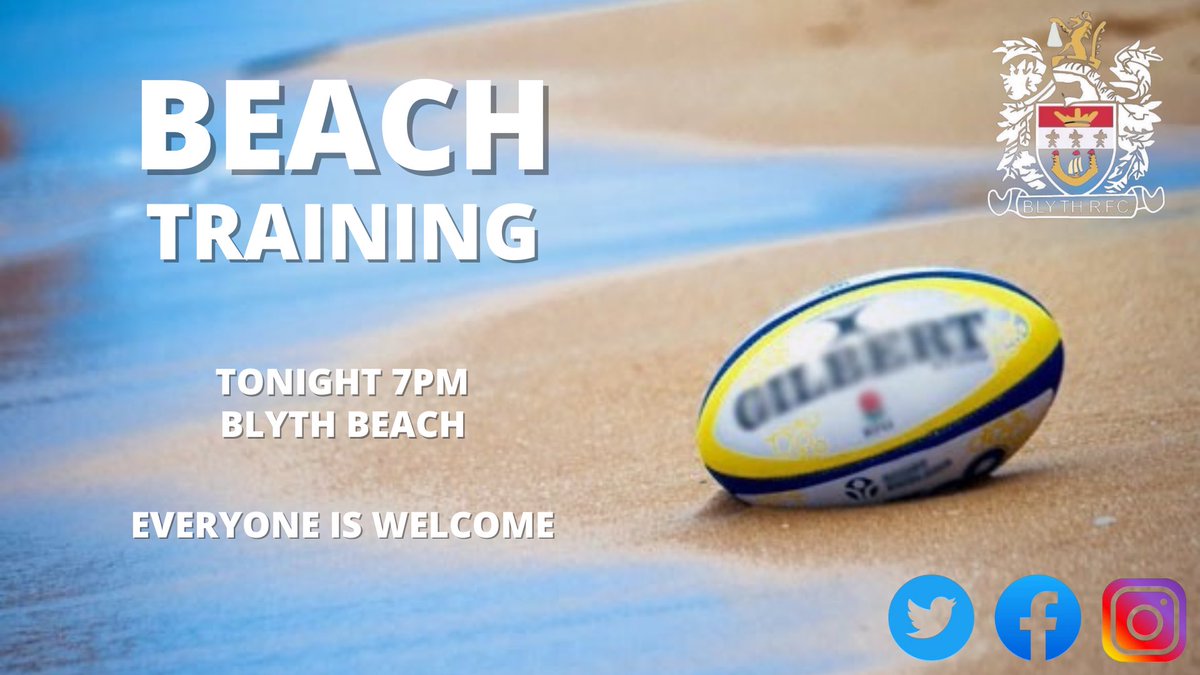 Blyth_RFC's tweet photo. PRE SEASON RETURNS 🙌🏻
Tonight is our first official Pre Season training session.
All new and experienced players welcome. No matter age or ability we welcome everyone.
Meeting at 7pm, the bottom of Blyth Beach cap park.
#BRFC #BEACHBOD #BlythRFC https://t.co/xhkGa3SmX0