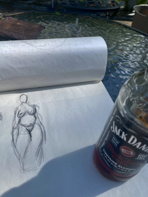 Chilling at home drinking Jack &amp; Cola, on the deck, with a pencil in hand, and drawing pad on the glass<a href="/tag/xhamster"class="tags"><span>#xhamster</span></a>