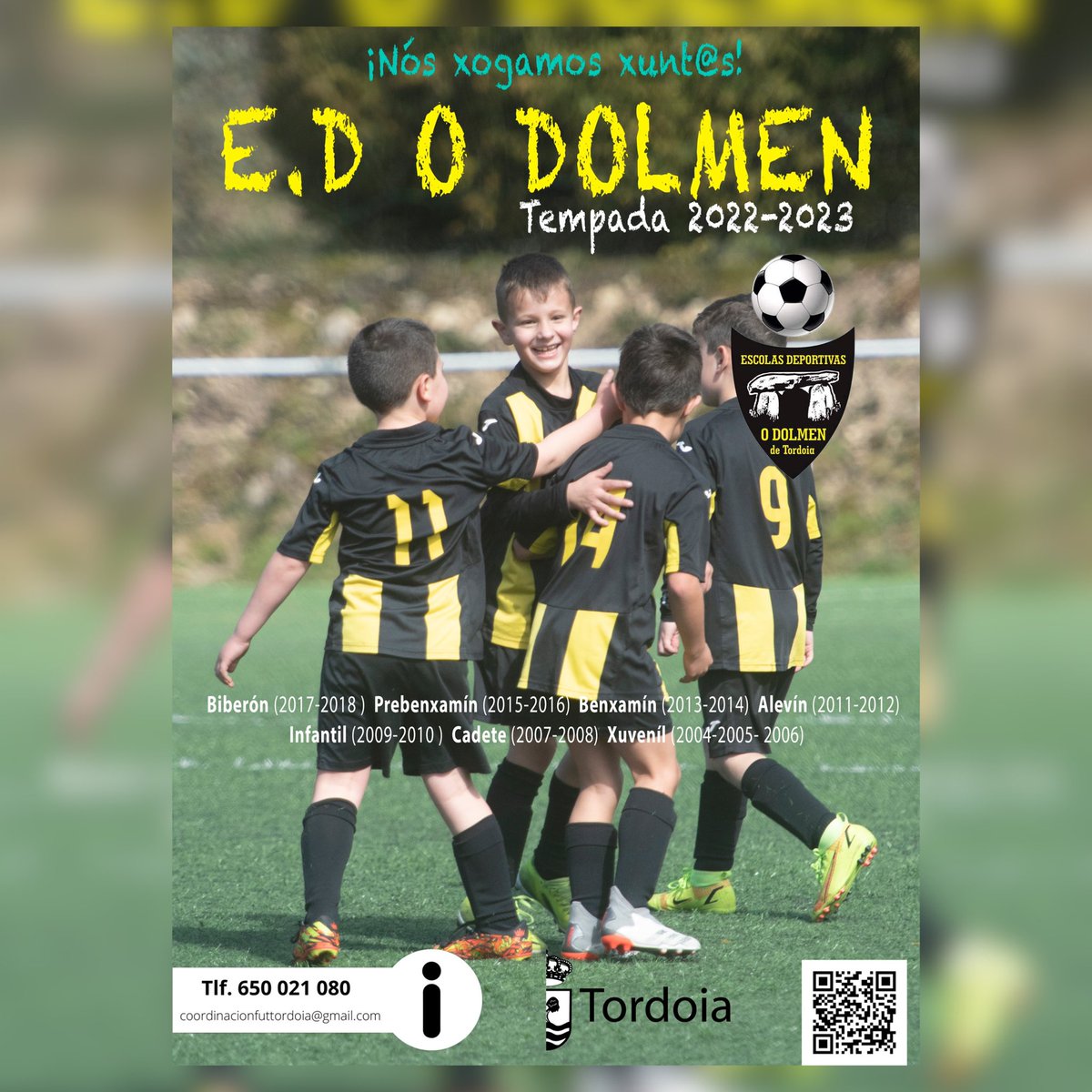 ᴜɴᴇᴛᴇ ᴀ ɴᴏꜱᴀ ꜰᴀᴍɪʟɪᴀ 💛🖤 

𝘼𝙂𝘼𝙍𝘿𝘼𝙈𝙊𝙎𝙏𝙀 😉

ℹ️ 𝗠𝗮𝗶𝘀 𝗶𝗻𝗳𝗼𝗿𝗺𝗮𝗰𝗶𝗼𝗻

📲 650021080 (preferiblemente Whatsapp)

📩 coordinacionfuttordoia@gmail.com

ⒾⓃⓈⒸⓇⒾⒸⒾⓄⓃ

💻 forms.gle/Q5vGknBED6fyWG…

#NósXogamosXuntos #Tordoia #EDODolmen #DolmenTEC