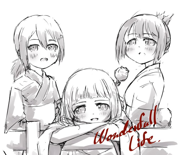 わすゆ組3人での浴衣が見たかったなぁ、という絵 https://t.co/1YNr3WGYDE 