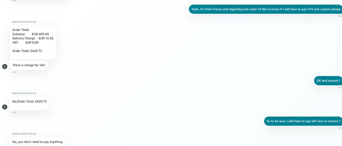 Gr2enHand's tweet photo. @Dealabs D'après le service client, pas de frais de douane ou autre. https://t.co/rfqL6j6K0t