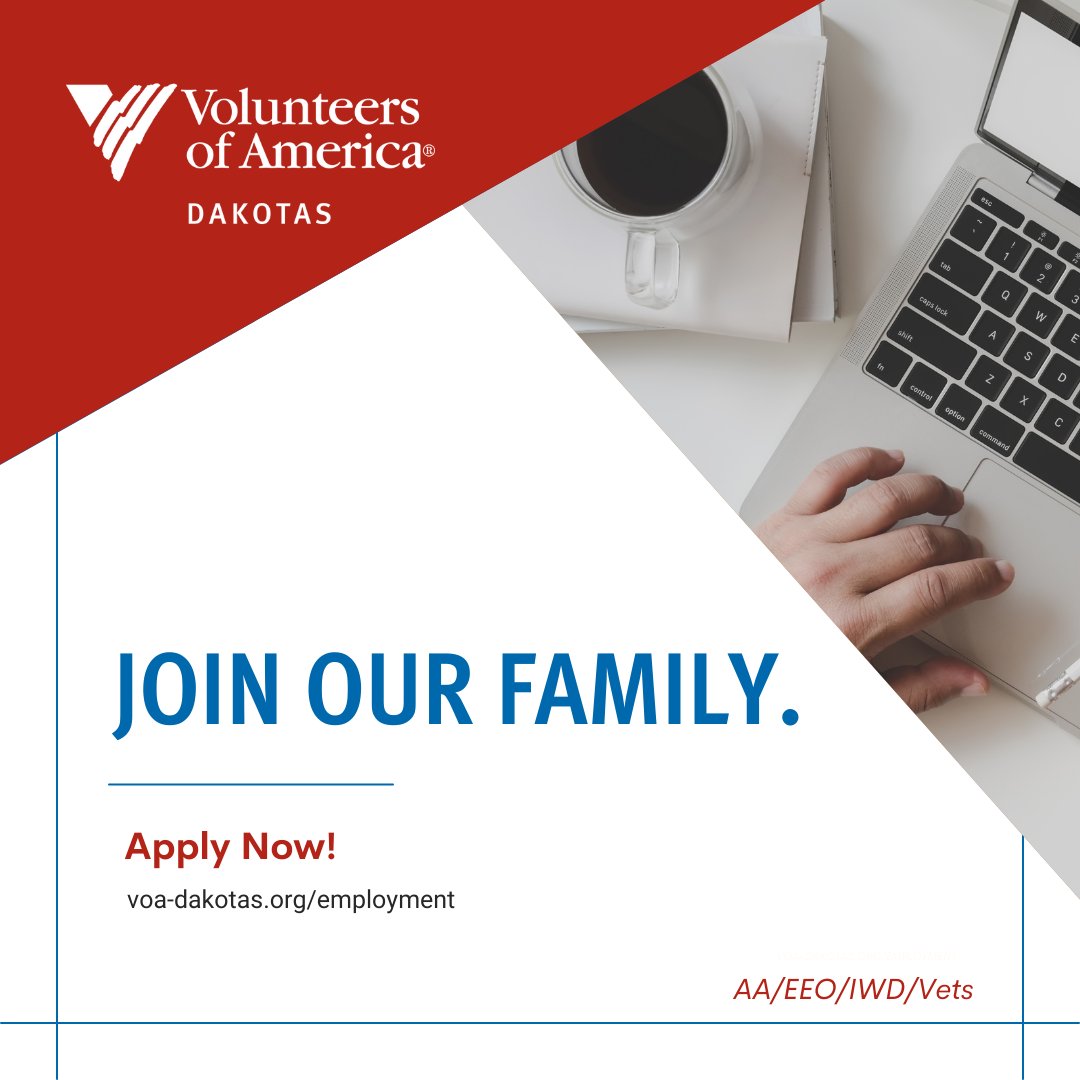 Life is short. Work somewhere awesome. 

Learn more and apply now at voa-dakotas.org/employment

#GoodNewsTues
#VOADakotas