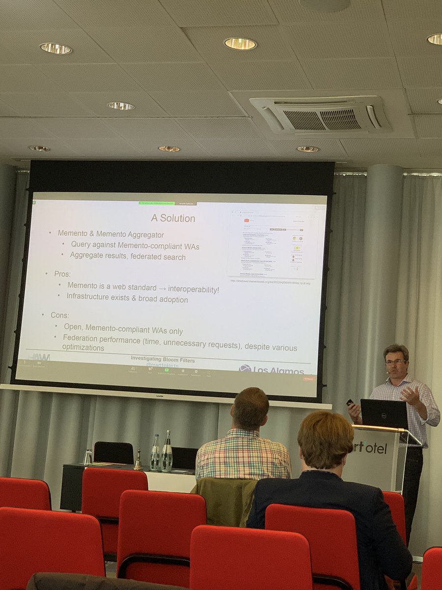 BreitingerC's tweet image. Martin Klein @mart1nkle1n investigates the use of bloom filters for web archives at the Web Archives session of #JCDL2022 

Find the paper here: dl.acm.org/doi/10.1145/35…

#webarchiving #bloomfilter