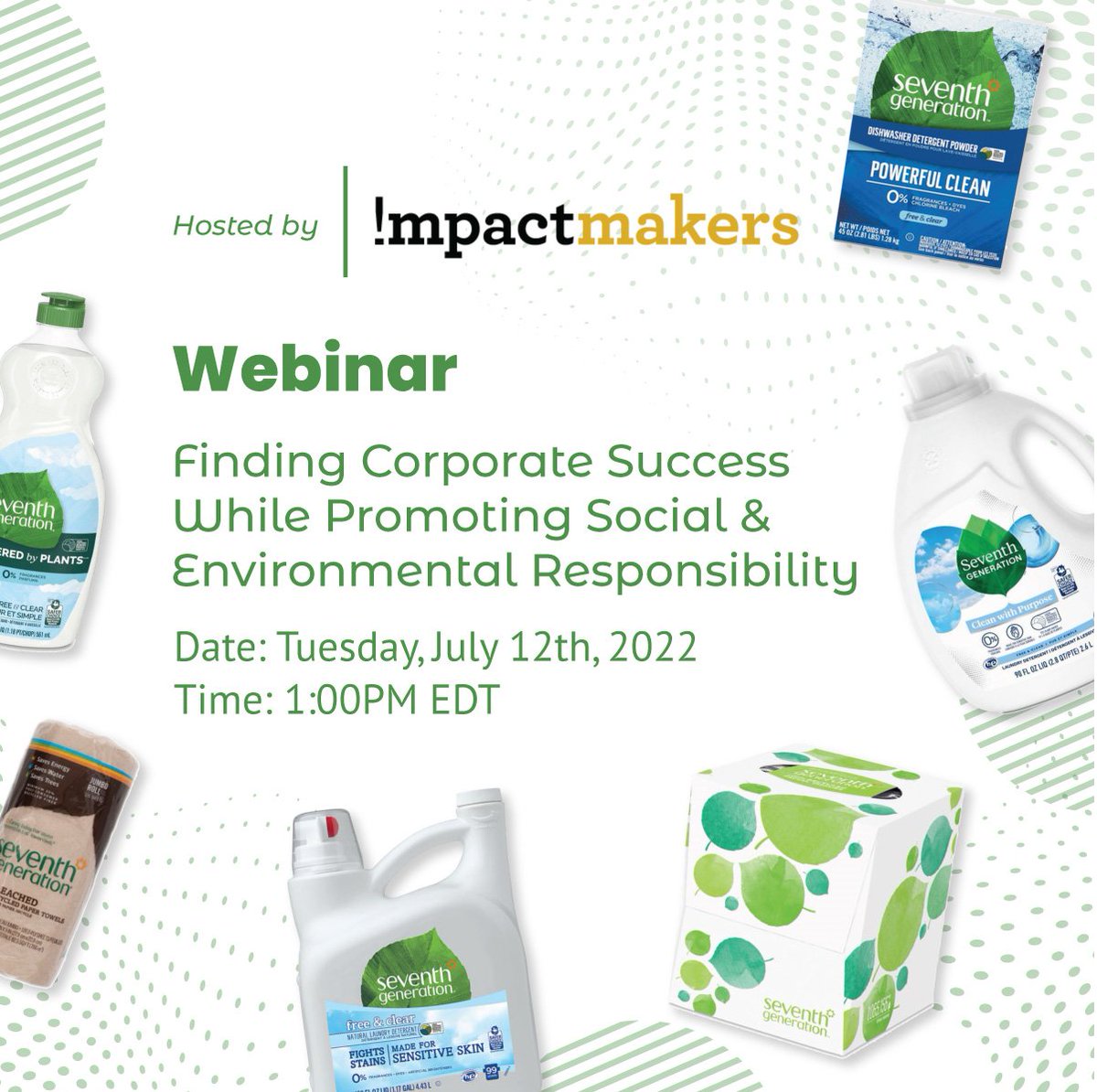 Get pumped! On July 12th, Michael Pirron will be talking with Jeffrey Hollender, former CEO of Seventh Generation. Together they'll discuss their experiences founding and running successful socially responsible businesses, and so much more! 
Register now: my.demio.com/ref/NJj9ovrwHO…