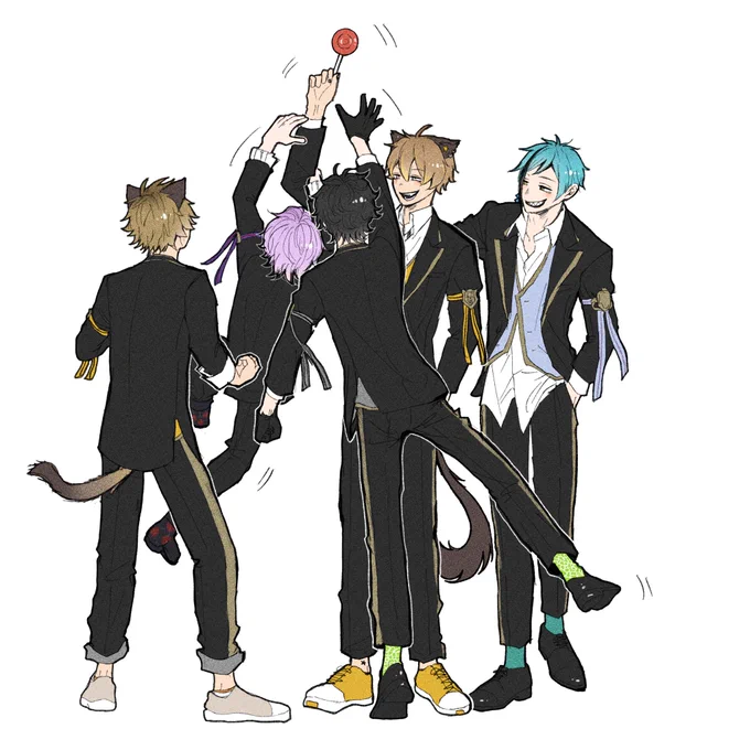 ★と🦈に飴を掴めたら昼飯を奢ると言われて頑張る🍩🍎🍤妄想

(⚠︎ #twst創作生徒 くんと顔のない監督生くんがいます!) 
