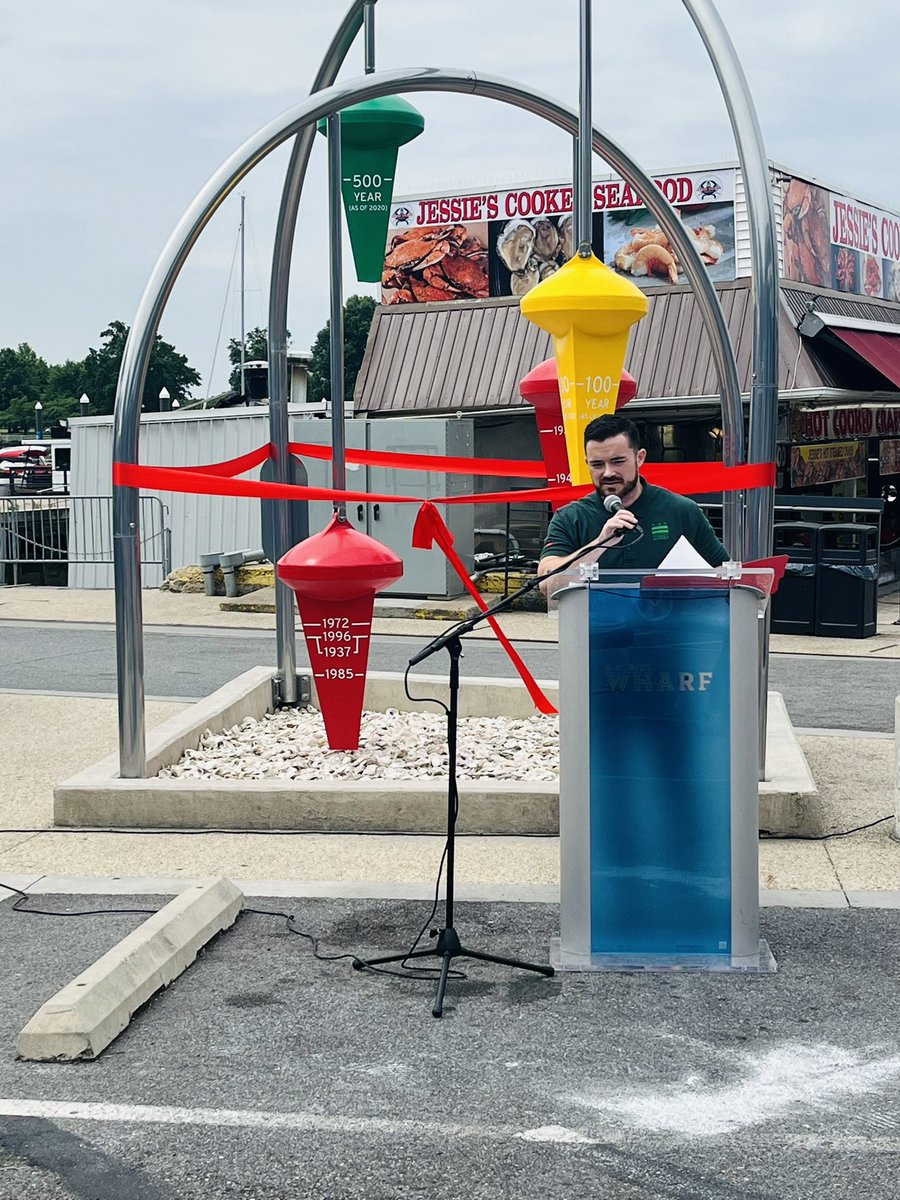 DOEE_DC's tweet photo. Happening Now!

 @TheWharfDC - a ribbon cutting ceremony and presentation of the New High Water Mark Sculpture!  

#DCFloodAwarenessWeek https://t.co/zkhAZBcty3