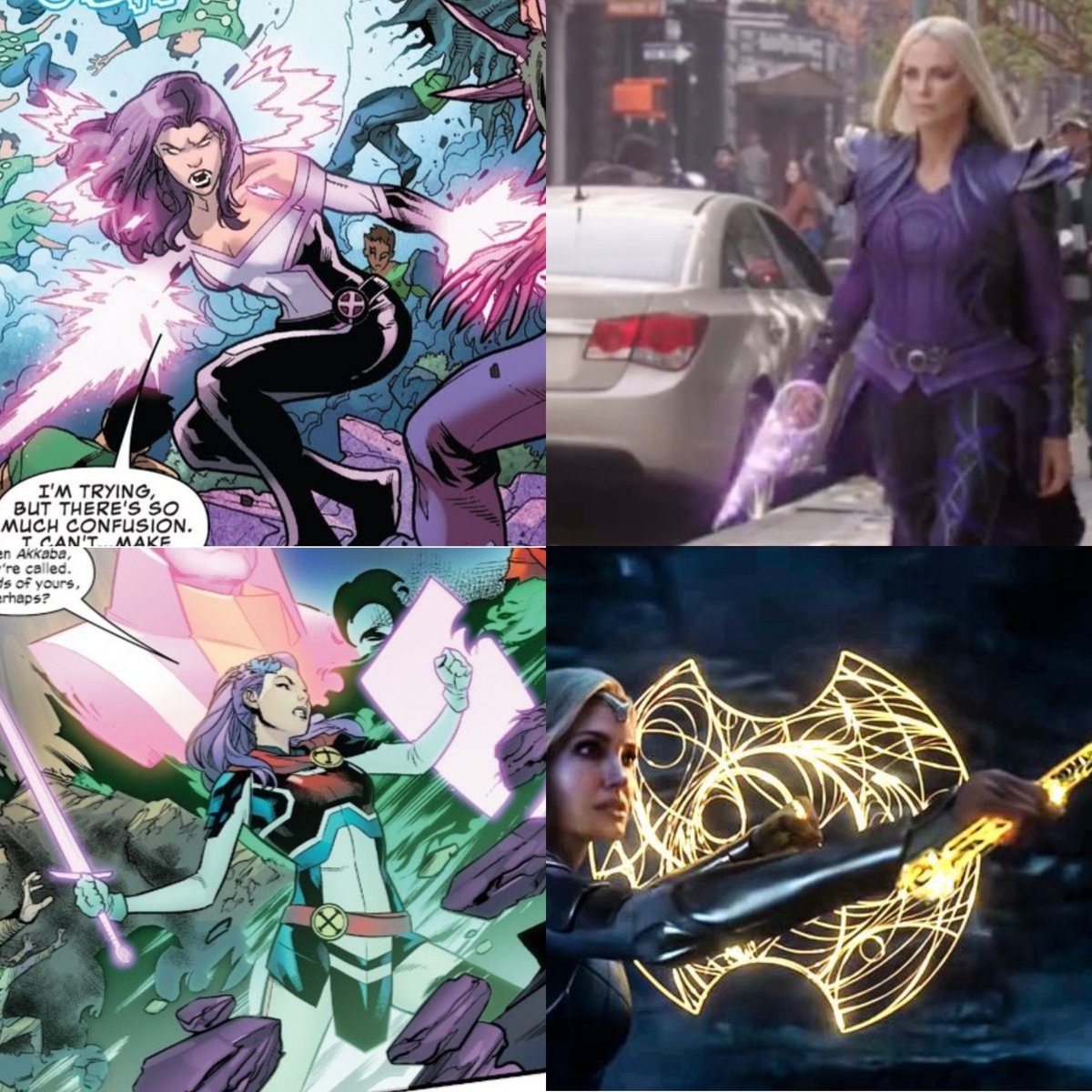 PurplehairedNi1's tweet photo. I wonder who Besty is going to steal from when she enters the MCU #MCU #Clea #Thena #BestyBraddock #CaptainBritain https://t.co/fKR9IQHEuF