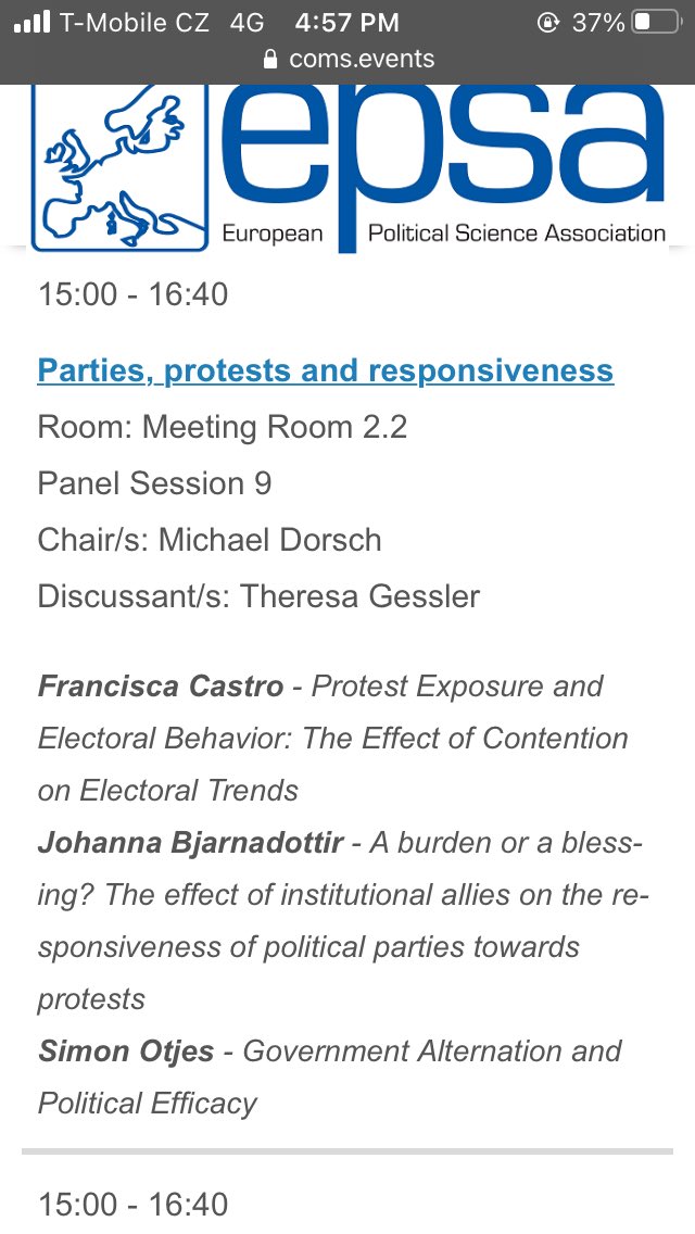 In Prague for <a href="/europsa/">EPSA</a>. You can catch presentations on our research on parties and interest groups, EP voting and the effect of coalition formation on political attitudes by me or my co-authors <a href="/michaelj505/">Michael Jankowski</a> or Maiken Roedt Thursday and Friday.