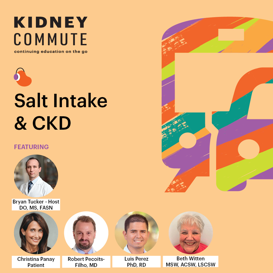 Listen to our NEW episode 🎙️We discuss salt intake in the setting of CKD. Understanding that patient challenges to a low-sodium diet might be present, we hear from our multidisciplinary panel on recommendations to overcome these problems

kidney.org/podcasts/kidne…