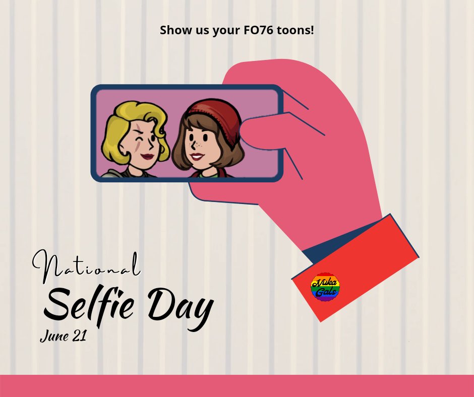 NukaGals's tweet photo. Today is #NationalSelfieDay and we want to see your @Fallout toons! Show them below so we can see what everyone looks like in game. 

#nukagals #nukas #fallout76 #fo76 #fallout https://t.co/2eOzrbkmdn
