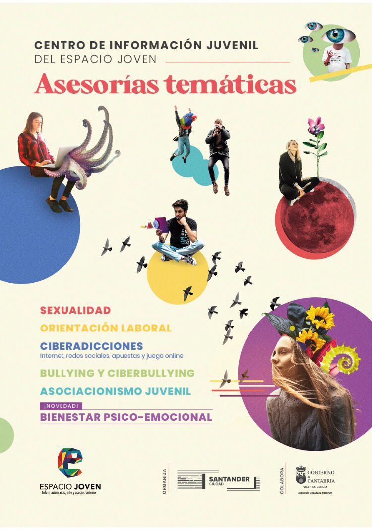 NoemiMendez's tweet photo. La asesoría de #SaludMental para jóvenes ya está disponible en @ejovensantander 
Se suma a las 5 ya existentes sobre #sexualidad #asociacionismo #bullying #ciberadicciones y #laboral 
Esta sexta asesoría será asistida por #HaySalida https://t.co/Jf2wNXmuIW