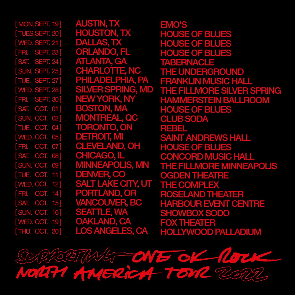 youmeatsix's tweet photo. NORTH AMERICA 9/19 - 10/20 https://t.co/yQKBWj3Biy