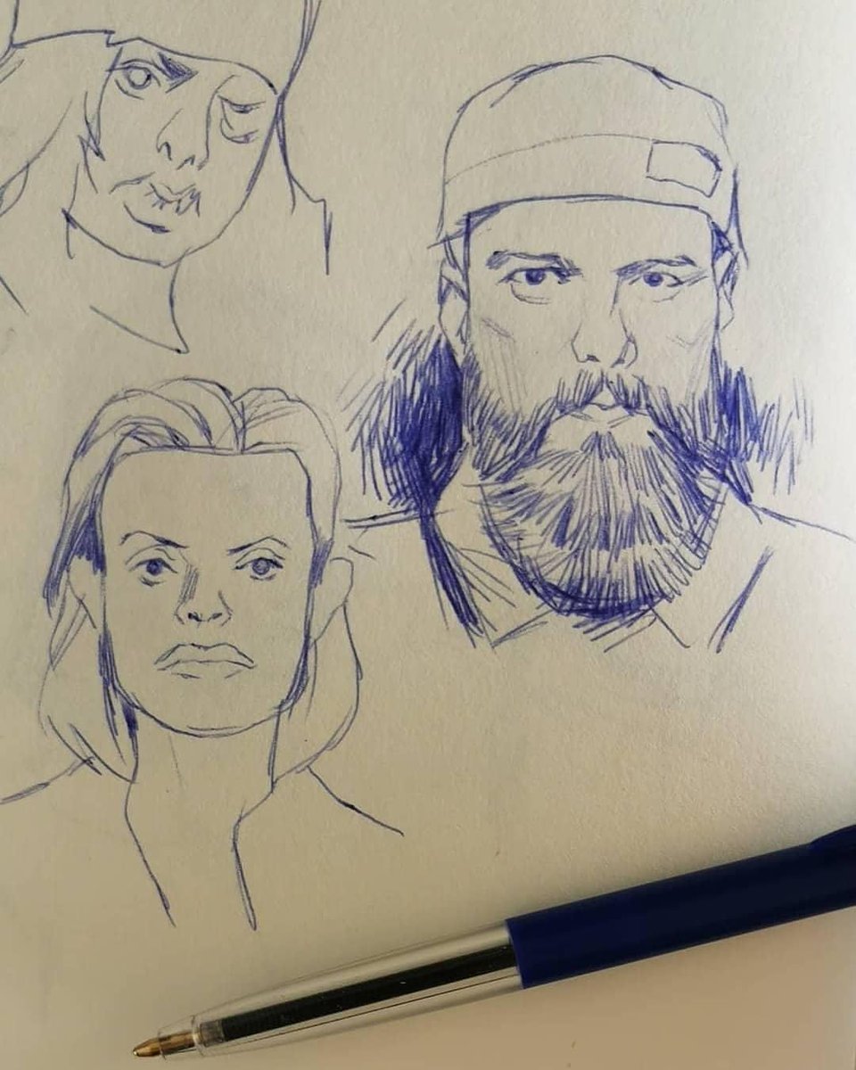 Same effort. Because spent a lot of time erasing stuff in my moleskin when I started drawing, I created books where I couldn't erase. First image is from and old one. I'd draw these loosely,no effort. The last 3 are from recent sketchbooks. Same amount of effort as back then.