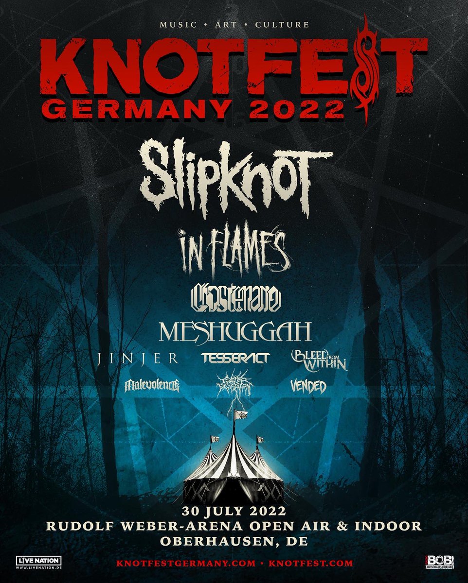 slipknot's tweet photo. .@KNOTFESTGermany
Full Lineup Now Announced
Get Tickets: https://t.co/qIe4Ikfk7U https://t.co/NMZEyBQix7