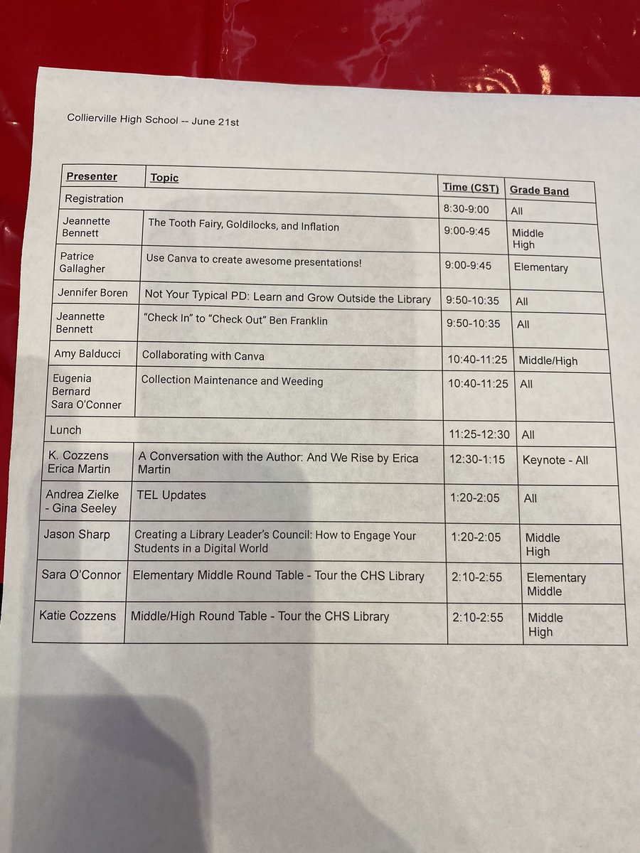Collierville Schools is hosting our first <a href="/TASLTN/">TASL</a> Roadtrip! Thanks to our librarians for organizing and making the event a success! <a href="/cville_schools/">Collierville Schools</a>
