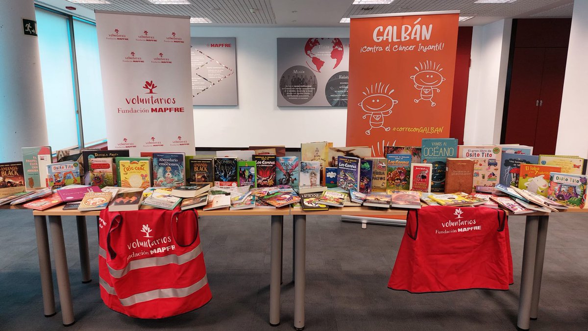 Ayer hicimos entrega a la <a href="/asoc_galban/">Asociación Galbán</a> de 103 libros para las aulas hospitalarias del Huca, donadas por empleados de Mapfre. 
Esperamos que todas estas aventuras lleven sus ojitos de ilusión y alegría. 
#voluntariosmapfre