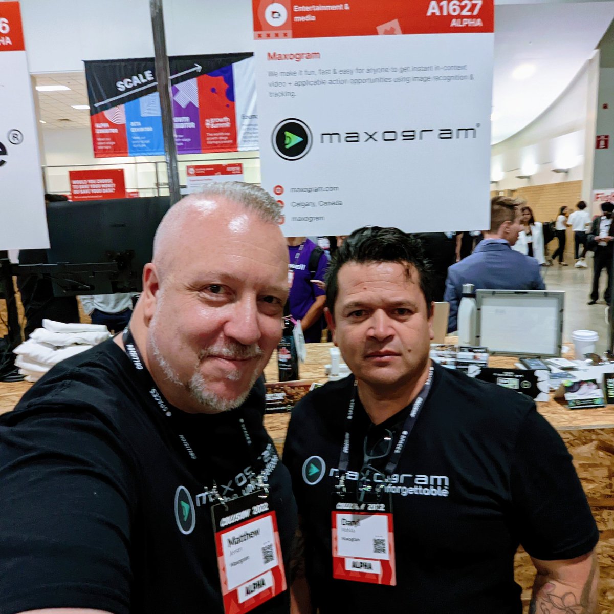 matthewjensenca's tweet photo. A few hours in and all we (and everyone we've demonstrated Maxogram for) can say, is, "WOW! OMG!" The turnout is absolute insanity, and we've had so much fun showing people what we do. If you're at #CollisionConf in Toronto, come say hi and let's see if we can blow your mind too! https://t.co/Vp0iGBbTer