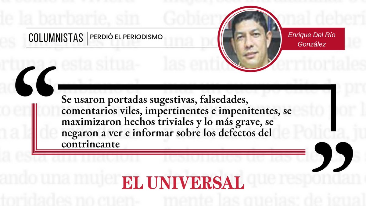 ElUniversalCtg's tweet photo. #Opinión Perdió el periodismo.
https://t.co/dUvMAek9Bu https://t.co/HCUVNNlCP8