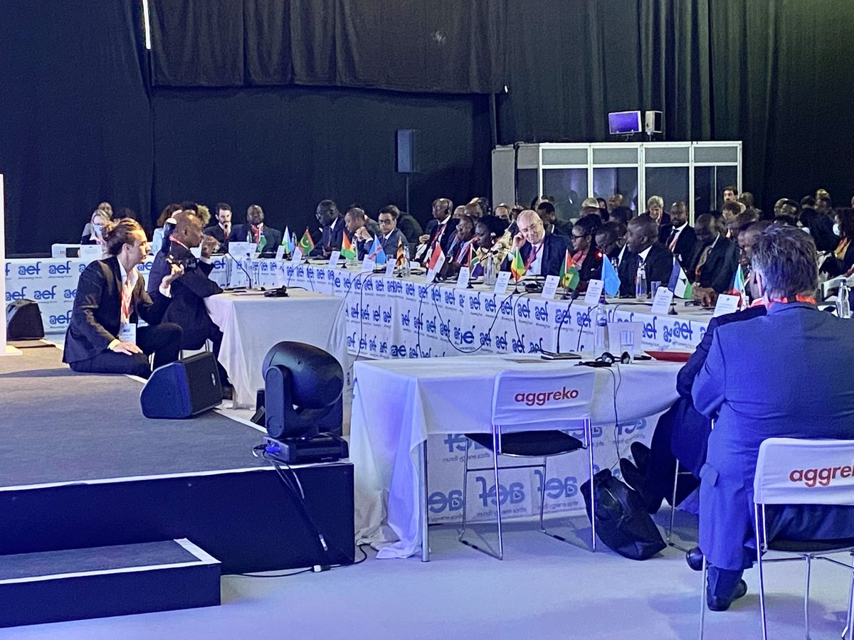 PowerFuturesLab's tweet photo. Happening now! Ministerial Roundtable on a just #energytransition – What Does #Africa Want? 
The roundtable is chaired by  
Kweku Awotwi, Board Chairman - United Bank for Africa &amp; Director, Cenpower Generation Company, Ghana. #AfricaEnergyForum #AEF2022 #YElets #YESaef https://t.co/8pTQH88A3D