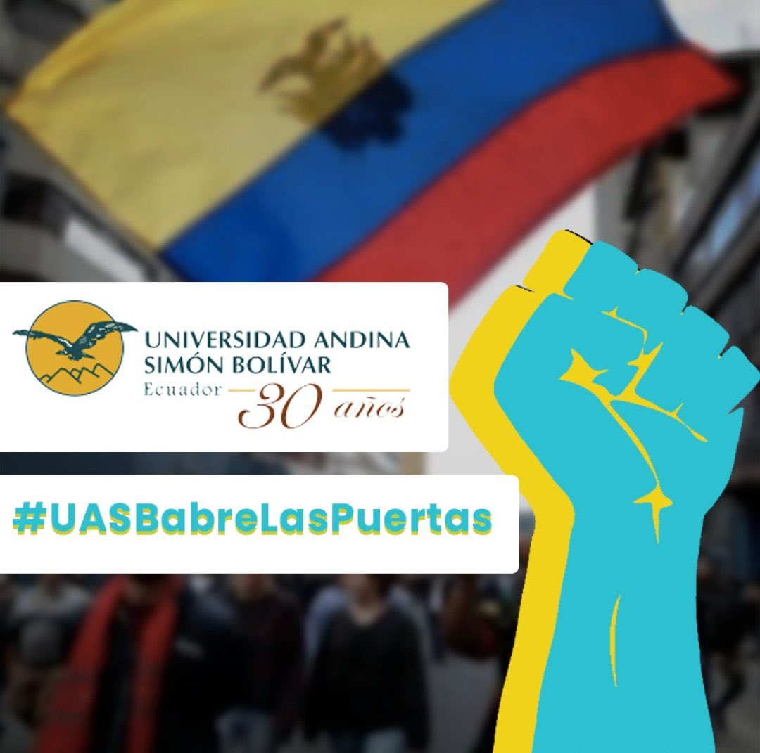 CarFY22's tweet photo. @ShadiraRuiz @uasbecuador El proceso más decolonial, es ¡abrir las puertas ya¡ 
#UASBAbranLasPuertas
#CésarMontañoAcudeAlLlamado 
#AyudaHumanitariaUASB https://t.co/Dsdaxqt6gL