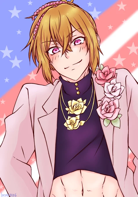 すごい今更だけど千銃士Rハーフアニバおめでとうございましたマスターに新衣装お披露目ケンちゃんポニテと腹見せマジ尊し #1014_FA  #1014Rプラス 