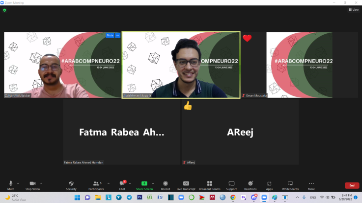 ArabsInNeuro's tweet photo. Today we want to give a shoutout to our BROCA group who are doing an excellent job on the course #ArabCompNeuro22. We couldn't be more proud of this course and, of course, our BROCAs!
Thanks for being the amazing learners you are ๐ง ๐ฅณ๐คฉ https://t.co/CndIAu3eOe
