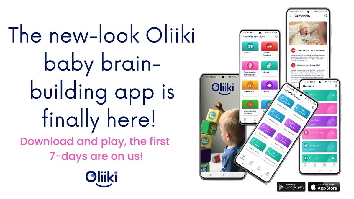 Oliiki_Learning's tweet photo. The evidenced based app for parents and parents-to-be to spark their baby's adventures in learning and build parenting confidence one play activity at a time 

https://t.co/wq0iPUezmZ 

Download it and play!  The first 7days are on us! #babyapp #babyactivities #pregnancyapp #eyfs https://t.co/LlwRiZzcab