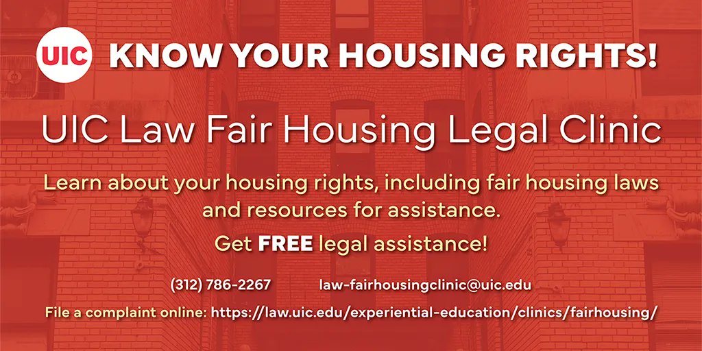 Know your housing rights! Learn about your housing rights ,including fair housing laws and resources for assistance. Get FREE legal assistance from @FairHousingCLC! law.uic.edu/experiential-e… #ad #sponsored