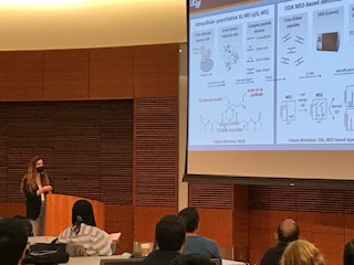 Coon Lab (@coon_labs) on Twitter photo Kelsey Haas from <a href="/KroganLab/">Krogan Lab</a> giving her Flash Talk at Summer School. One slide, 5 minutes to explain a mass spec project. #MassSpecMadison Kelsey Haas from <a href="/KroganLab/">Krogan Lab</a> giving her Flash Talk at Summer School. One slide, 5 minutes to explain a mass spec project. #MassSpecMadison