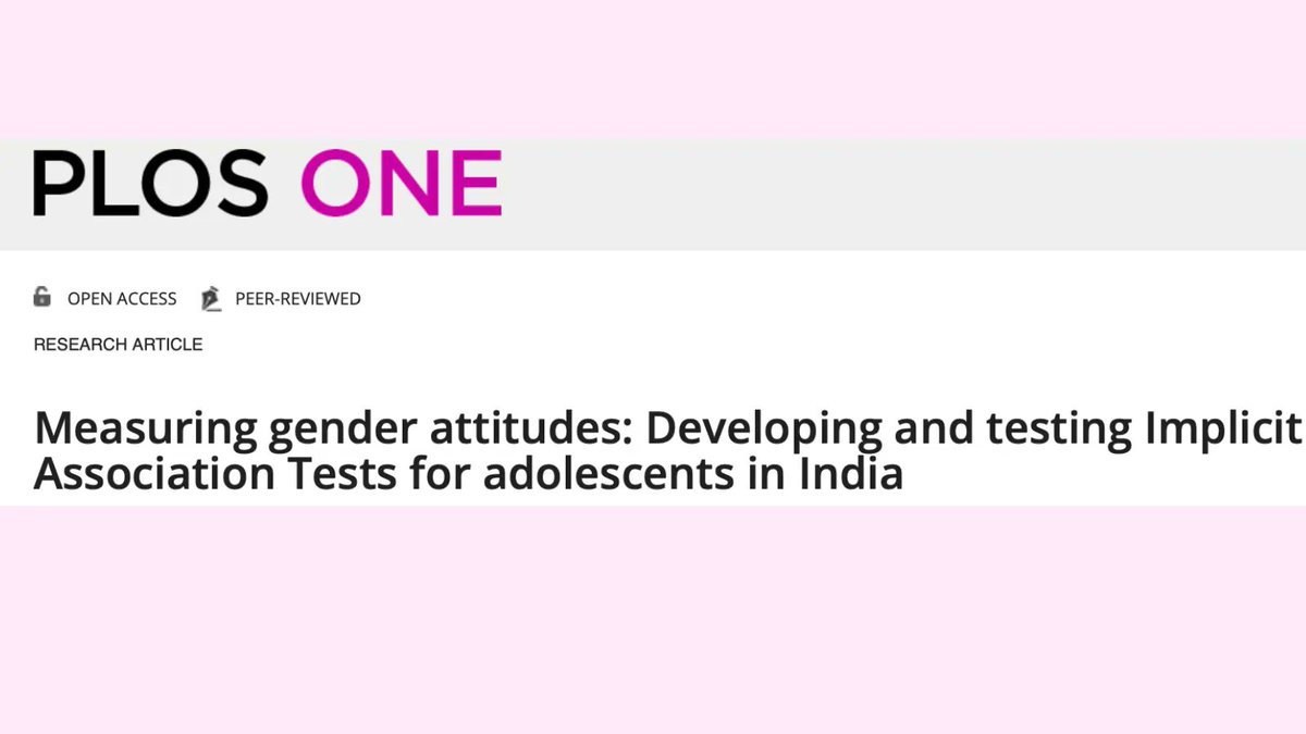 📣 Are you interested in measures of gender attitudes? This new research develops and tests gender attitude measures with a school-based sample of adolescents in India. buff.ly/3bjz8sY via <a href="/PLOSONE/">PLOS One</a>

@Diva_Dhar, <a href="/vrindakap/">Vrinda Kapoor</a>, <a href="/VrindaKapur/">vrinda kapur</a>, @Hyderabadi_Chai &amp; @AnitaRajUCSD