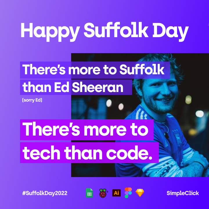 simple_click's tweet photo. #SuffolkDay 2022 has hit and as part of the local tech community, we regularly engage with young people in the Suffolk tech space. As members of ISTN, and in our recent collaboration with @suffolknewcoll, we actively support the next generation replacing us in this field. https://t.co/6anwZsJA5a
