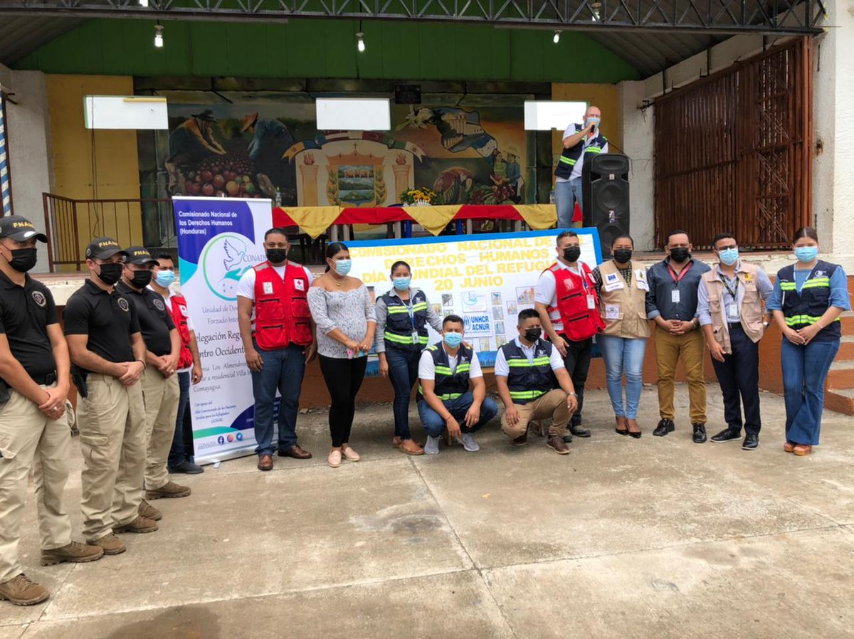 CONADEH's tweet photo. Personal de la Delegación Regional Centro Occidente del #CONADEH a través de la #UDFI, realizó actividad conmemorativa al día internacional del Refugiado, en el municipio de La Libertad Comayagua, con la participación de la @cruzrojahon, @FNAMPHonduras y Red de jóvenes. https://t.co/EjwENoyjBi