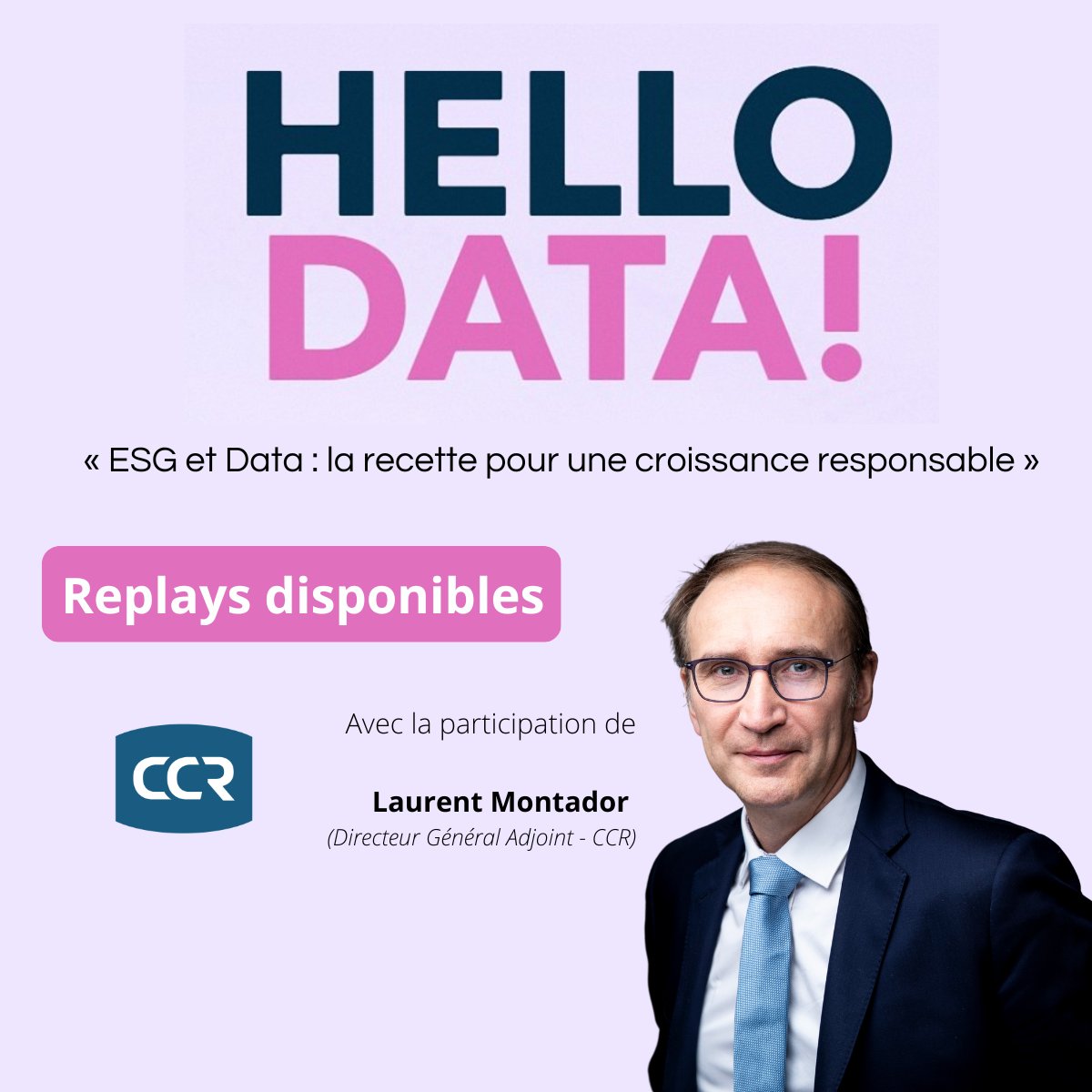 CCReassurance's tweet photo. 🤷‍♂️ Vous avez raté l’événement #HelloData organisé par @SASFrance ?

📺Retrouvez l’intervention de @MontadorL (Directeur Général Adjoint - CCR) sur le thème « 𝑬𝑺𝑮 𝒆𝒕 𝑫𝒂𝒕𝒂 : 𝒍𝒂 𝒓𝒆𝒄𝒆𝒕𝒕𝒆 𝒑𝒐𝒖𝒓 𝒖𝒏𝒆 𝒄𝒓𝒐𝒊𝒔𝒔𝒂𝒏𝒄𝒆 𝒓𝒆𝒔𝒑𝒐𝒏𝒔𝒂𝒃𝒍𝒆 » ! https://t.co/QML8iOBOjp