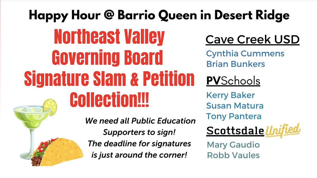 SusanMatura's tweet photo. See you tonight at Barrio Queen!  6:00-8:00 in Desert Ridge. https://t.co/jRjUFQvXFj
