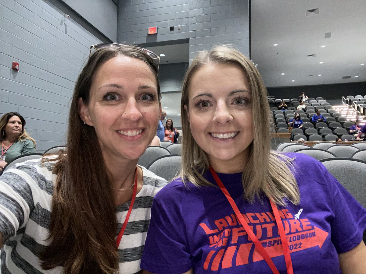 Celebrating the first day of summer at #InspireLoudoun22 a fantastic kick off by <a href="/ajjuliani/">AJ Juliani</a> lots of ideas and techniques we are excited to apply soon! And- Mrs Allen of Allenhunt will be part of a panel discussing collaboration 👩🏼‍🏫🗣🎙