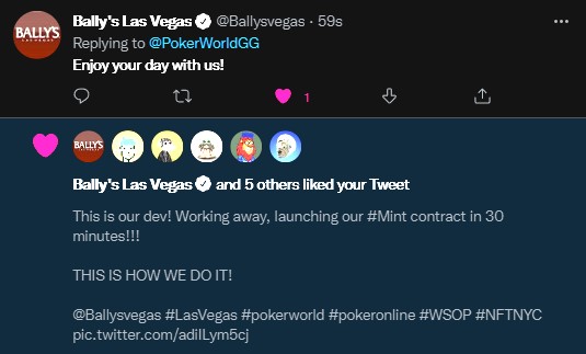 @Ballysvegas supporting the cause! WE ARE MINTING INSIDE #BallysCasino!!!

If you're in #LasVegas come find us! Black table 29 for some prizes lol

#WSOP #WSOP2022 #MintOfTheDay #MintNews #Mint