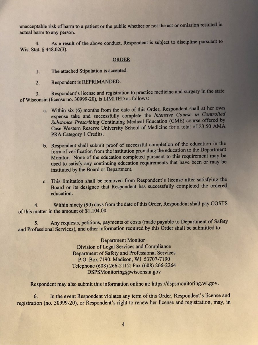 Reprimanded and fined ONLY based on MME. 
Need to hold responsible <a href="/KrisFergusonMD1/">Kris Ferguson MD</a> <a href="/VoteWasserman/">Sheldon Wasserman</a>