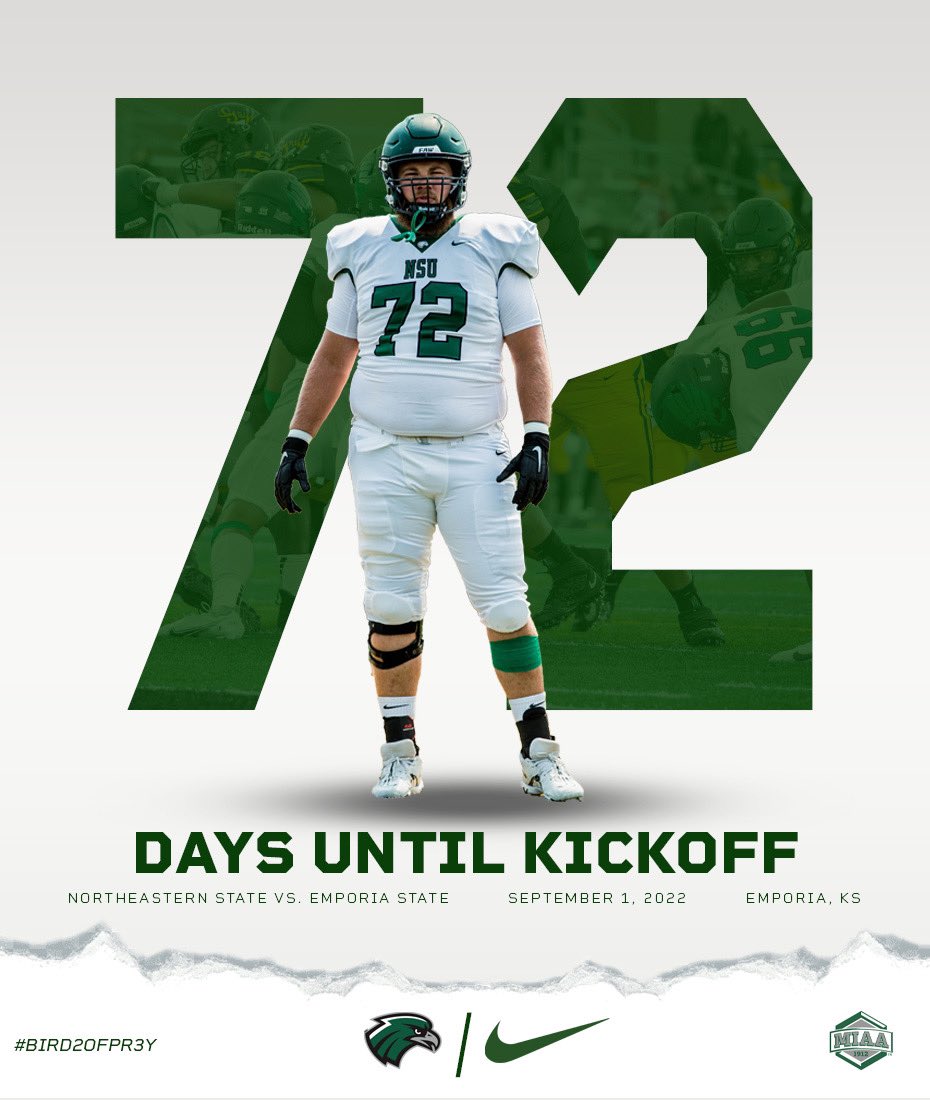 NSU_Football's tweet image. COUNTDOWN TO KICKOFF: 72 days to go! ⏳

#BIRD2OFPR3Y🦅